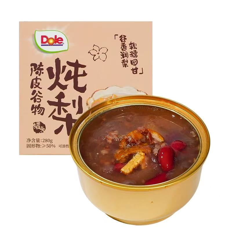 【Dole都乐炖梨陈皮谷物罐头280g】即食甜品滋补养生适合全家食用