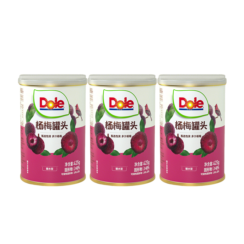 【Dole都乐杨梅罐头425g】糖水型果味罐头精选多汁杨梅适合早餐