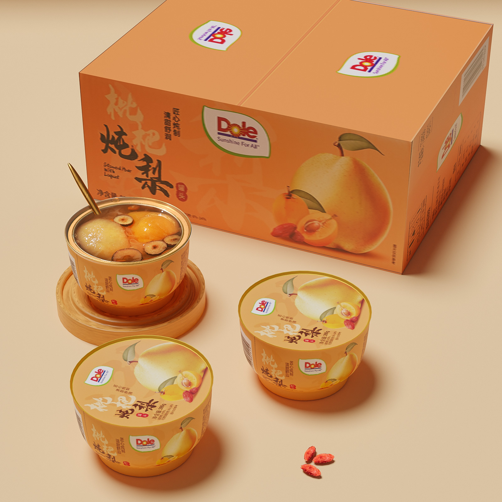 【Dole炖梨罐头280g*18碗/箱】水果罐头滋补养生适合送礼早餐搭配