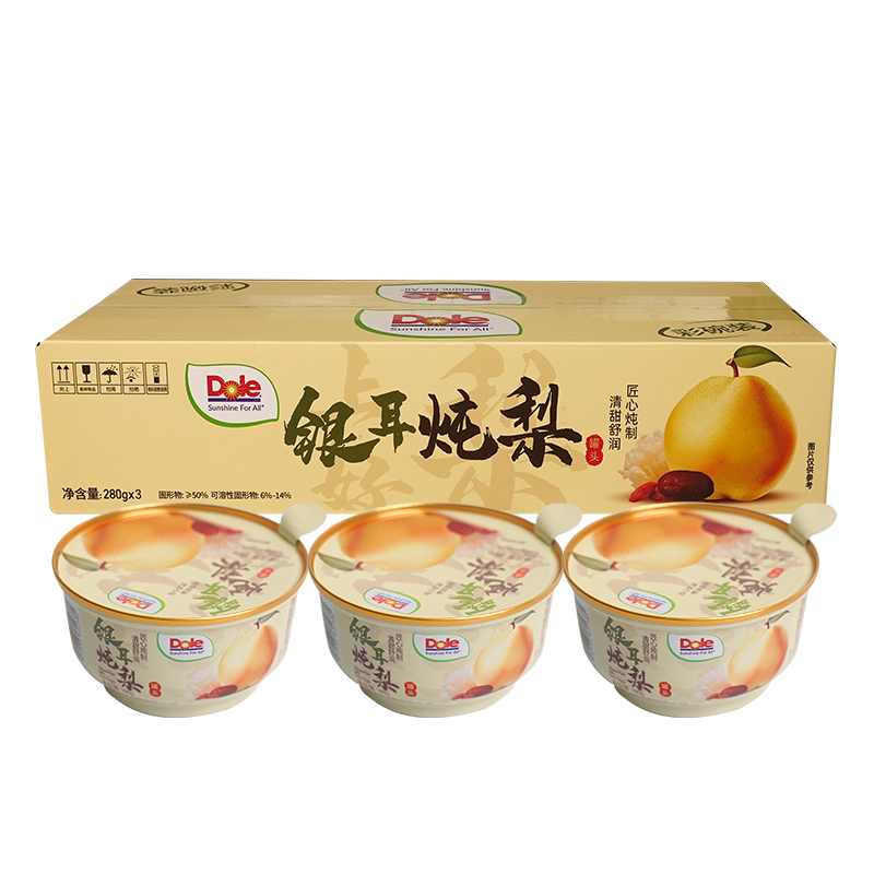【Dole都乐银耳炖梨280g3】即食梨羹清甜润喉适合办公休闲食用