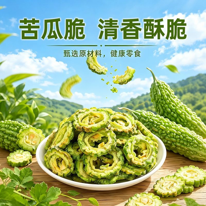 酥脆苦瓜脆片烘干脱水即食苦瓜片果蔬脆瓜干蔬果干休闲健康零食
