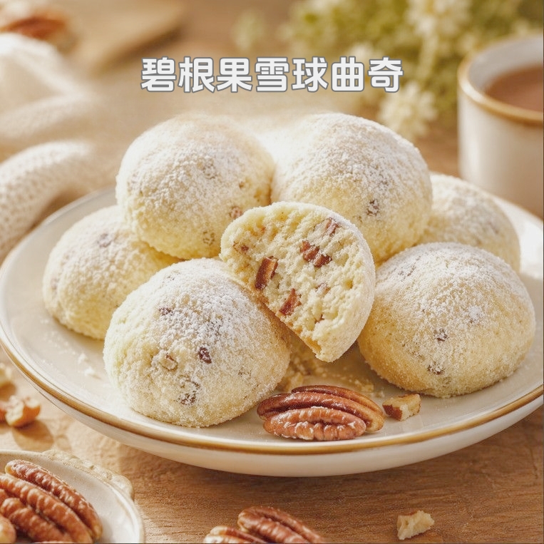 碧根果雪球曲奇休闲零食下午茶解馋坚果奶酥休闲食品动物黄油曲奇
