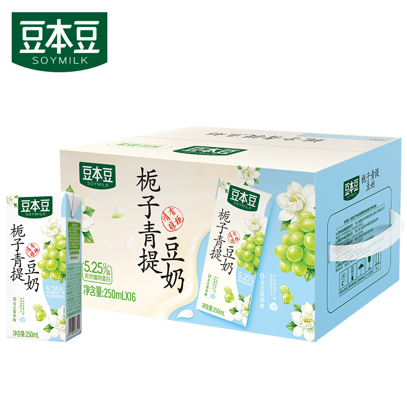豆本豆栀子青提豆奶250ml*16盒