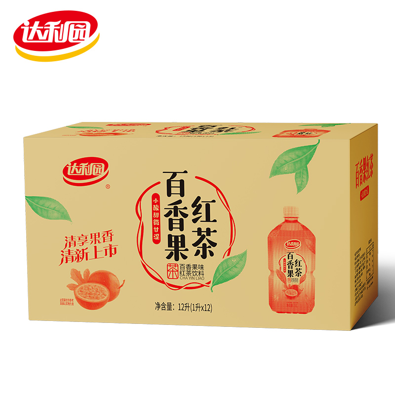 达利园百香果红茶1L*12瓶