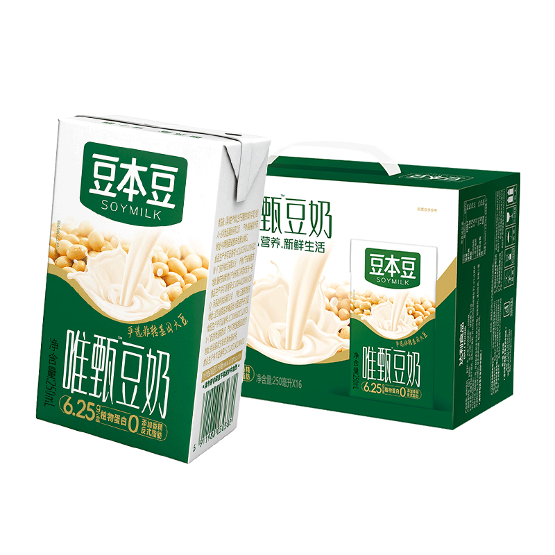 豆本豆唯甄原味豆奶250ml*16盒