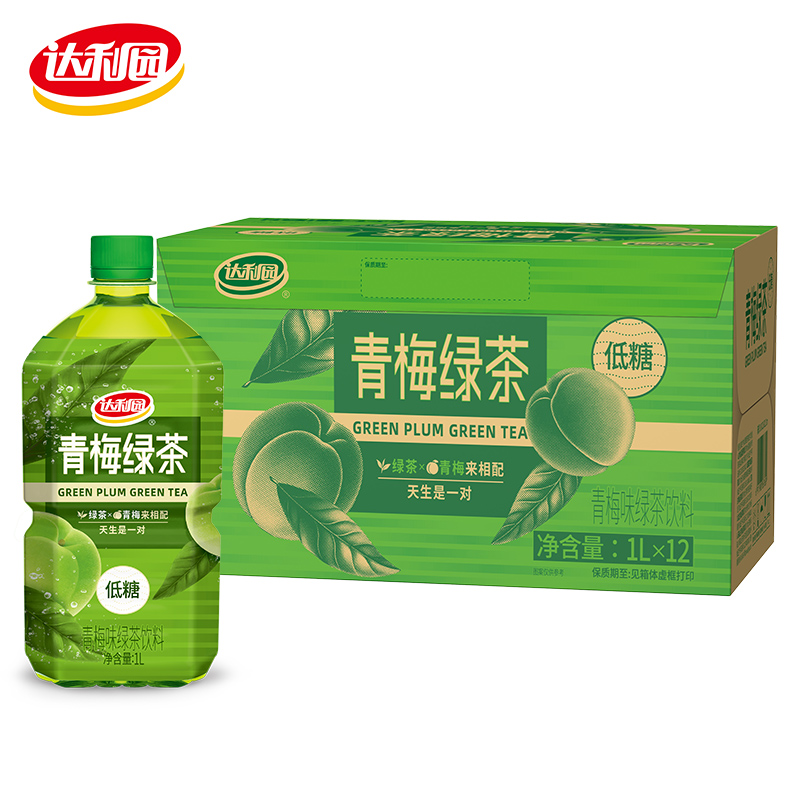 达利园低糖青梅绿茶1L*12瓶