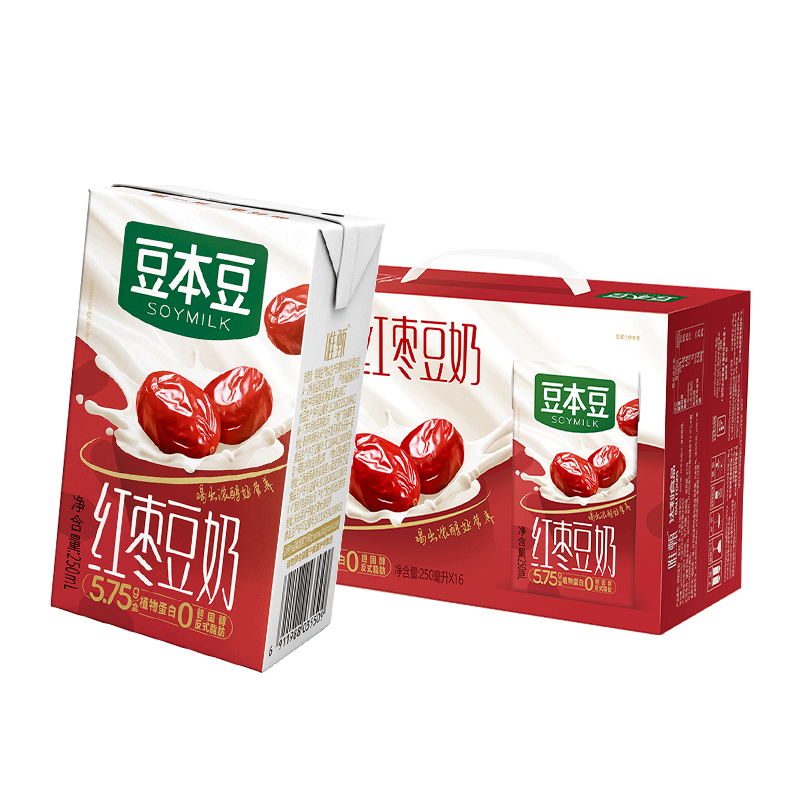 豆本豆唯甄红枣豆奶250ml*16盒