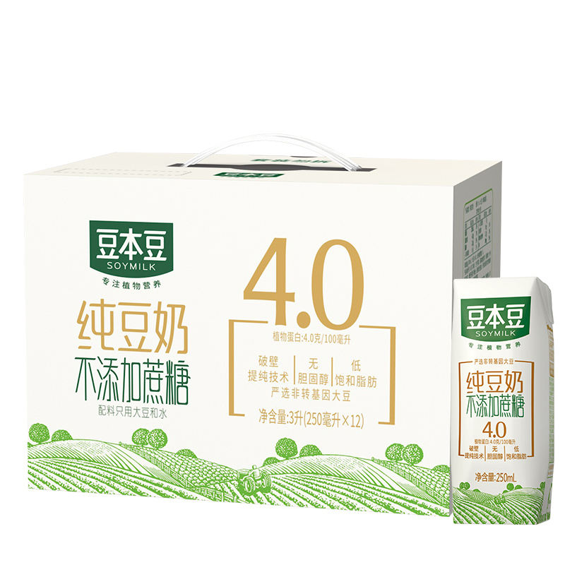 豆本豆纯豆奶250ml*12盒