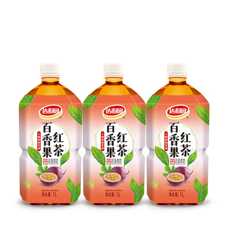 达利园百香果红茶1L*3瓶