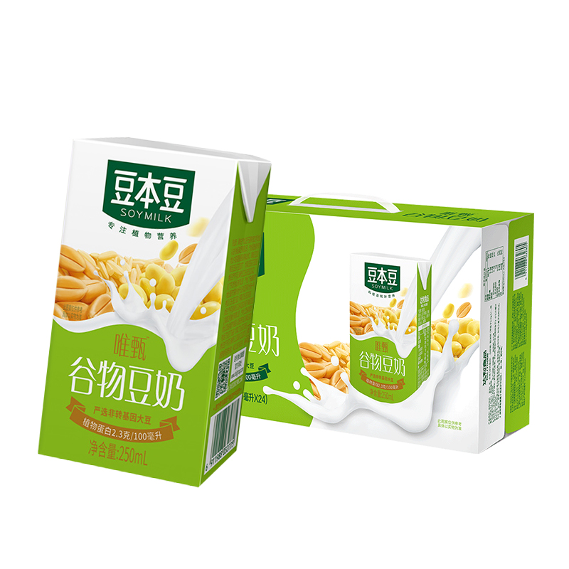 豆本豆唯甄谷物豆奶250ml*24盒