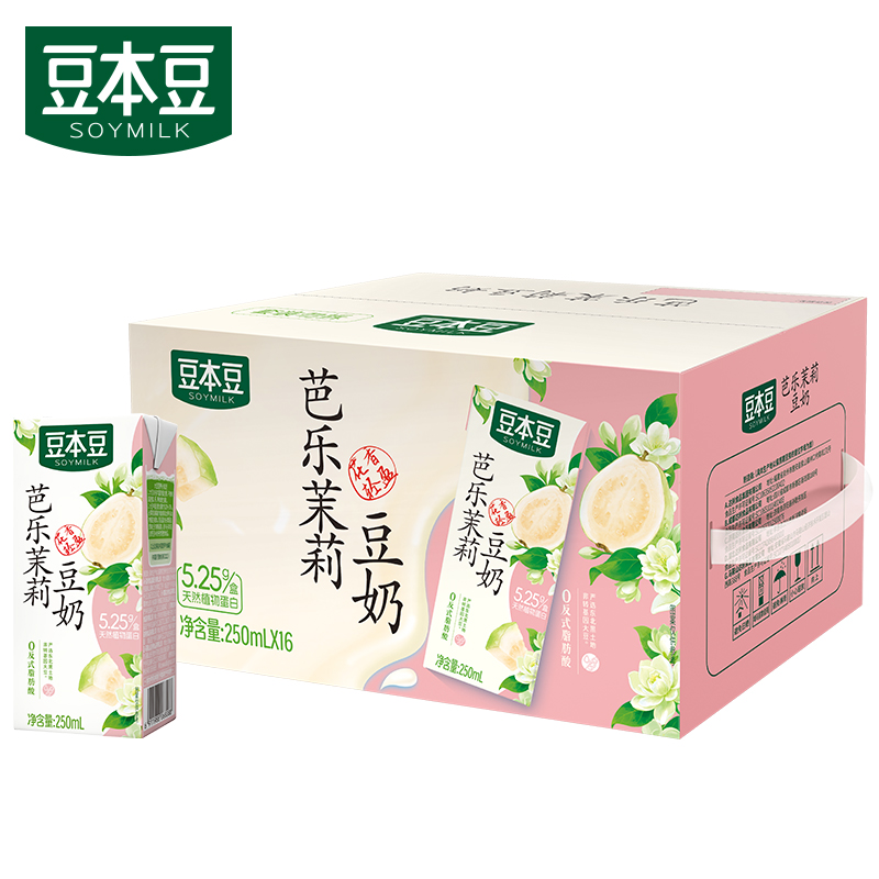 豆本豆芭乐茉莉豆奶250ml*16盒