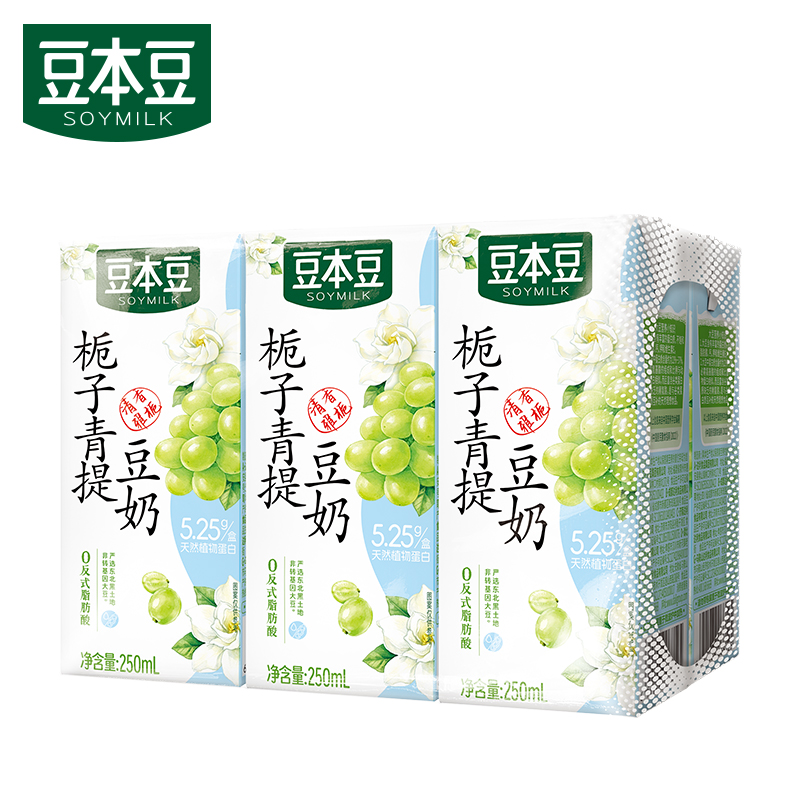 豆本豆栀子青提豆奶250ml*6盒