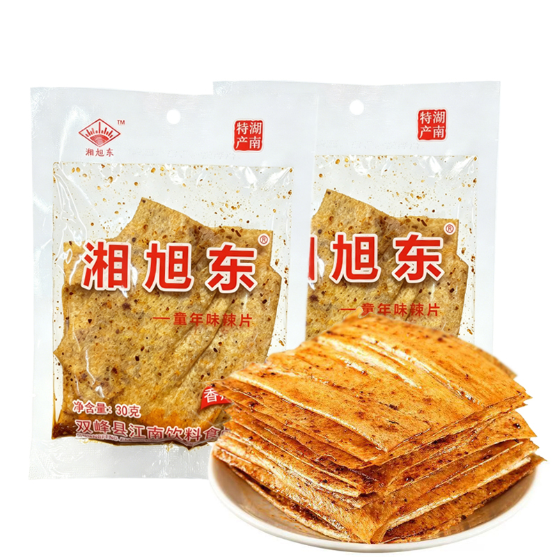 湘旭东辣片30g香辣味面筋辣条大辣片儿时校园怀旧小吃休闲零食品
