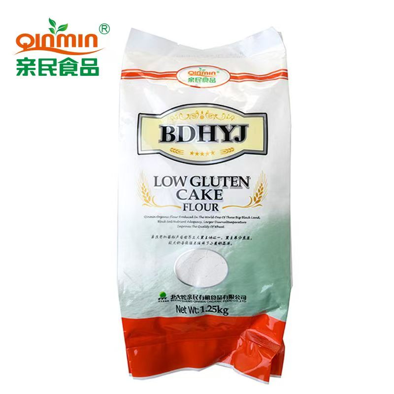 【北大荒亲民有机低筋蛋糕粉1.25kg】面粉细腻柔软适合烘焙新手