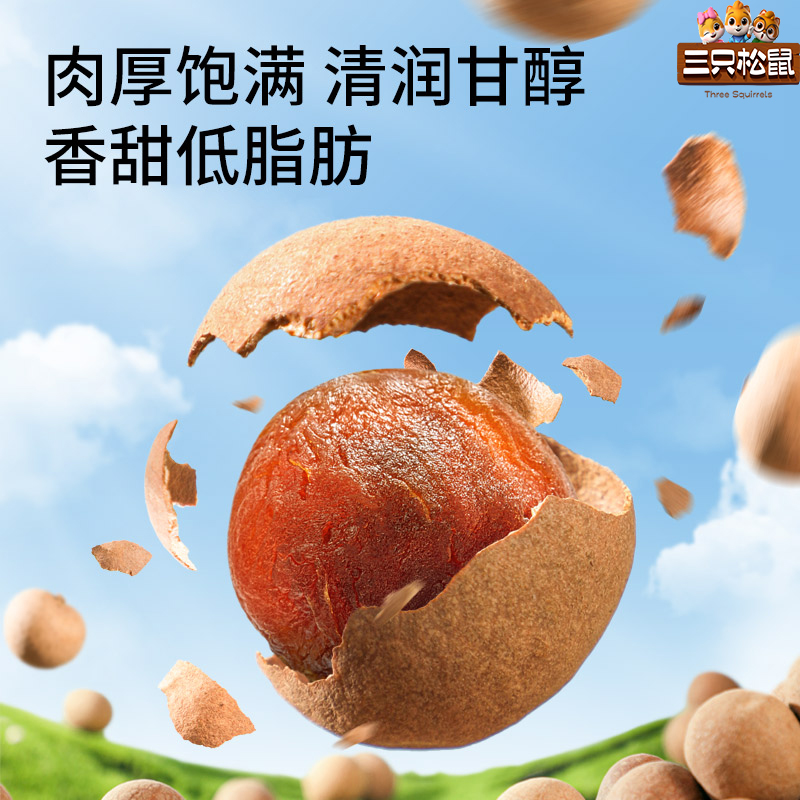 三只松鼠_桂圆干500g送礼龙眼干货非无核果干泡水喝休闲健康零食
