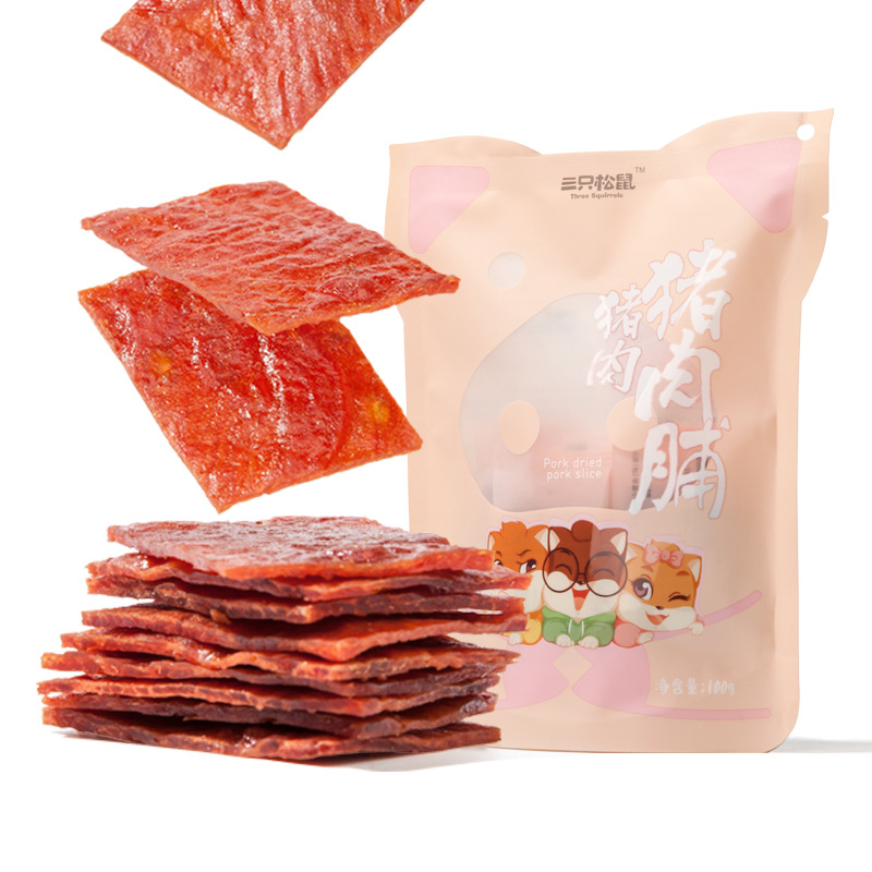 【三只松鼠猪肉脯100g】零食休闲食品靖江特产手撕解馋熟食即食