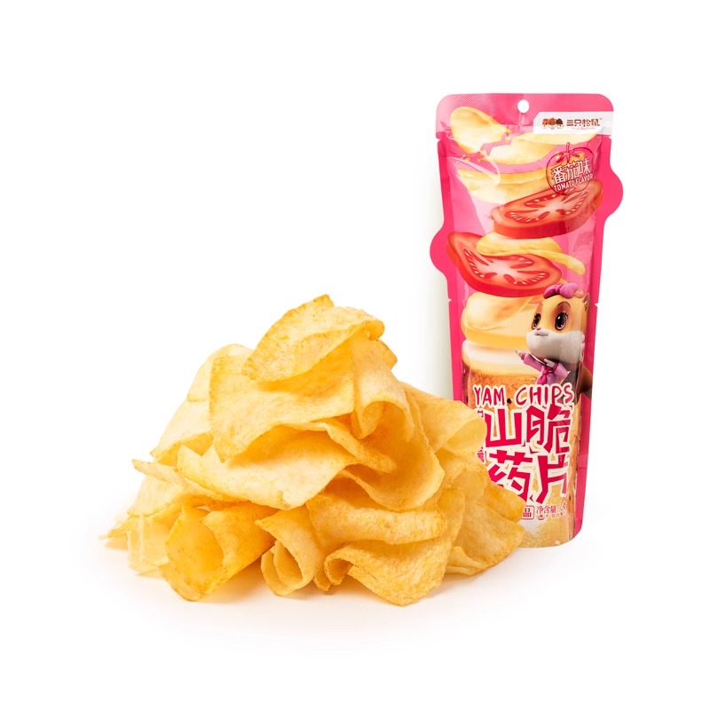 三只松鼠山药脆片番茄味60g薄片休闲薯片