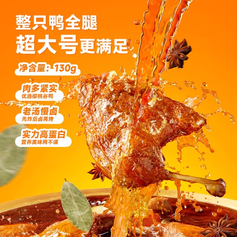 控价 三只松鼠_战斧烤鸭腿卤香味熟食零食办公室休闲小零食鸭肉