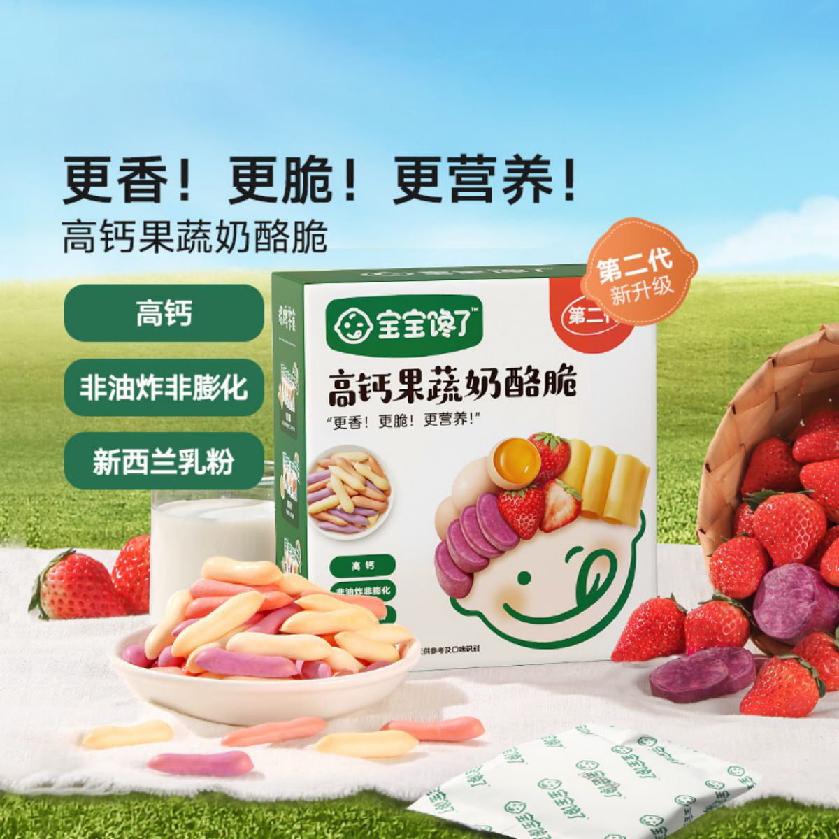 【宝宝馋了高钙果蔬奶酪脆】奶酪制品高钙营养儿童零食健康美