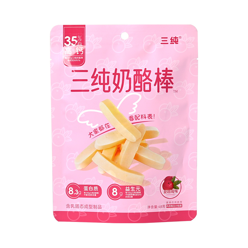 三纯 蔓越莓奶酪棒 48g*5袋 乳制品奶味零食儿童孕妇