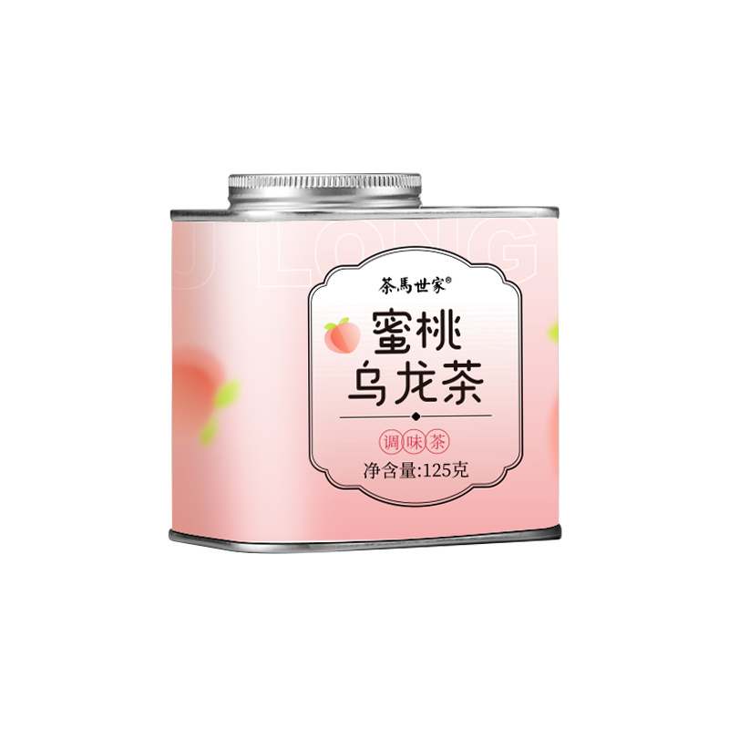 茶马世家 蜜桃乌龙茶花果茶铁罐 125g