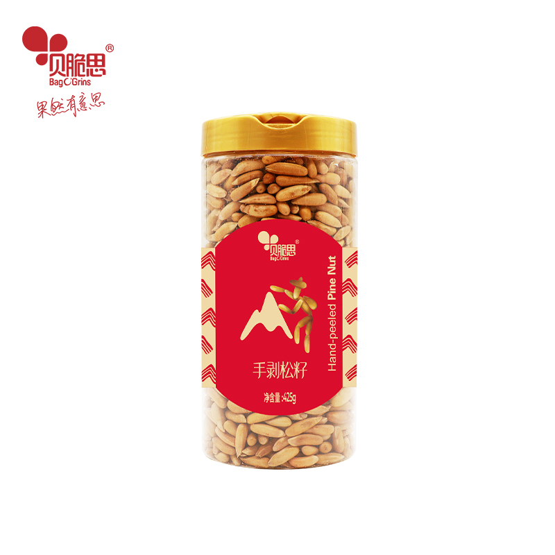 贝脆思 PET罐手剥松子425——红罐 425g