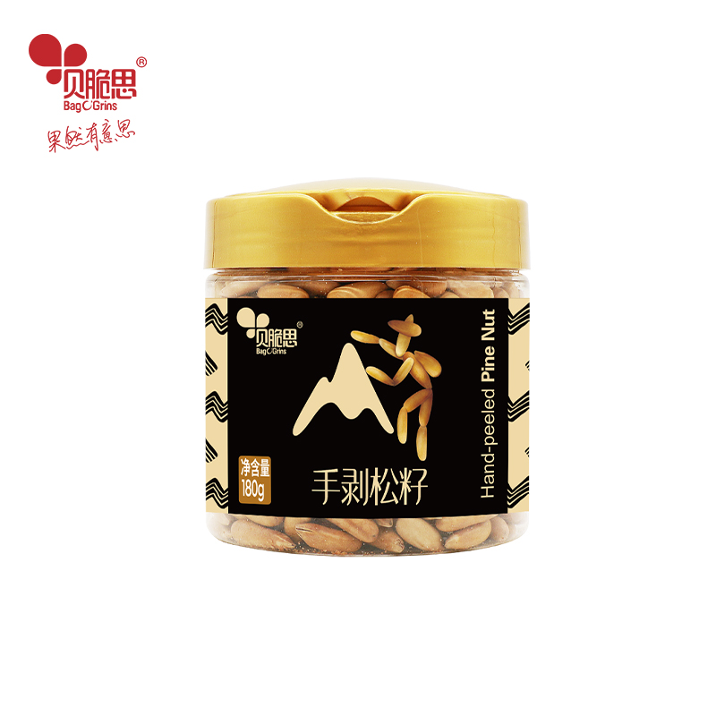 贝脆思 PET罐手剥松子180——黑罐180g
