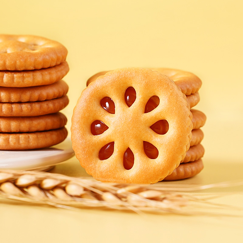 【整箱200包】果酱夹心饼干零食儿童休闲批发网红小吃独立小包装