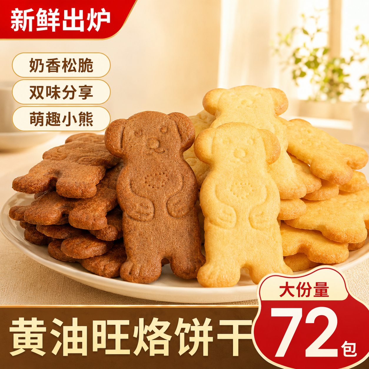 黄油旺酪饼小狗薄脆芝士饼干咖啡曲奇爆款牛奶休闲追剧解馋零食