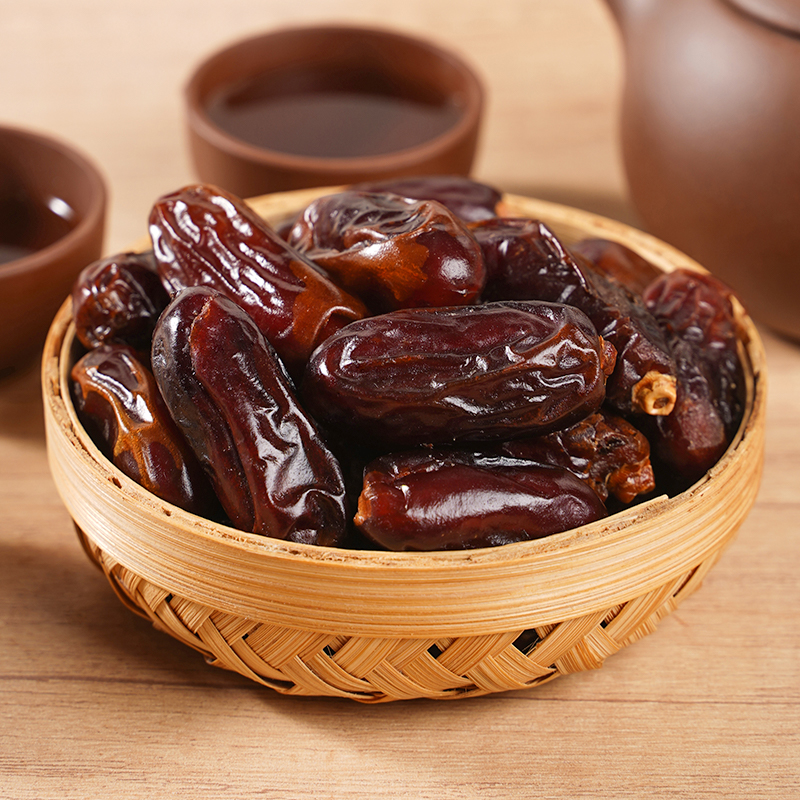 伊朗黑椰枣批发代发500g蜜枣果干零食大颗散装黑椰枣整箱