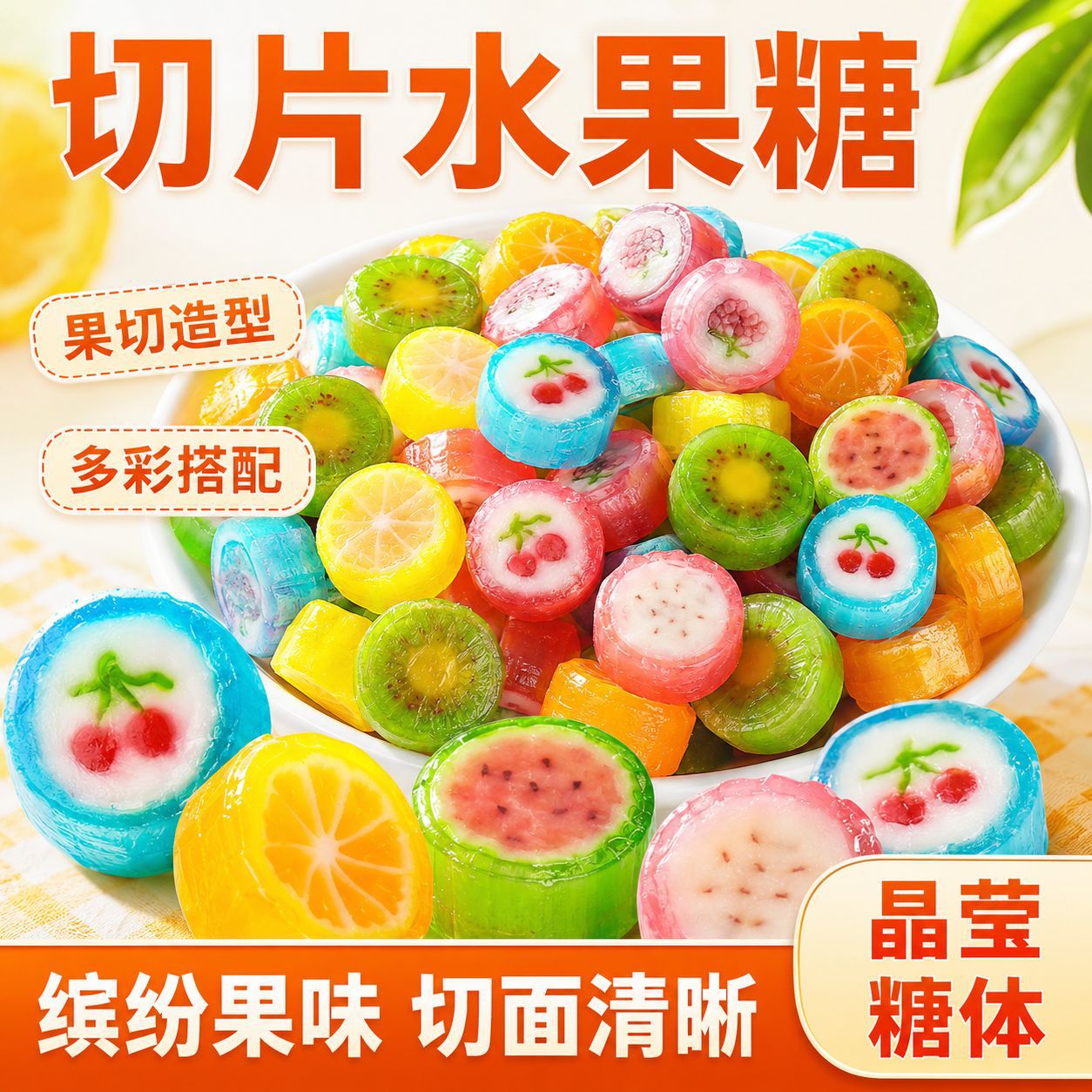 网红切片糖果水果味棒棒糖儿时怀旧小零食酸酸好吃不腻