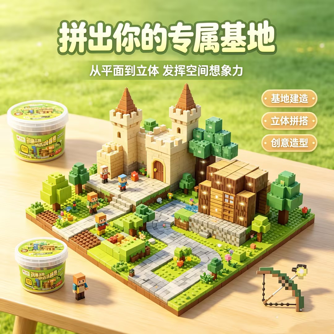 【磁力方块套装】积木玩具儿童益智拼搭创意立体城堡