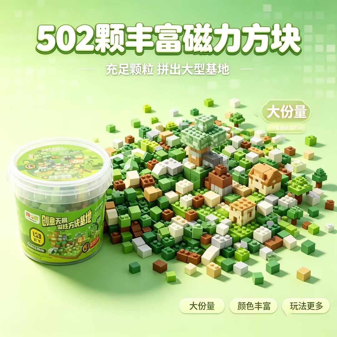 【磁力方块套装】积木玩具儿童益智拼搭创意立体城堡