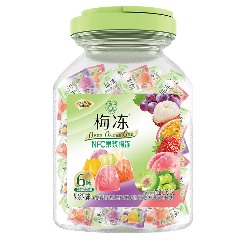 溜溜梅天然梅冻1.08kg多口味休闲蒟蒻果冻零食梅冻办公室零食