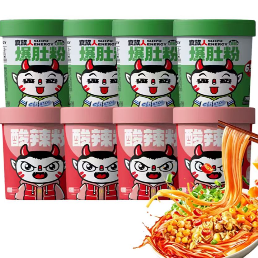 食族人经典口味酸辣粉爆肚粉组合方便粉丝重庆风味速食