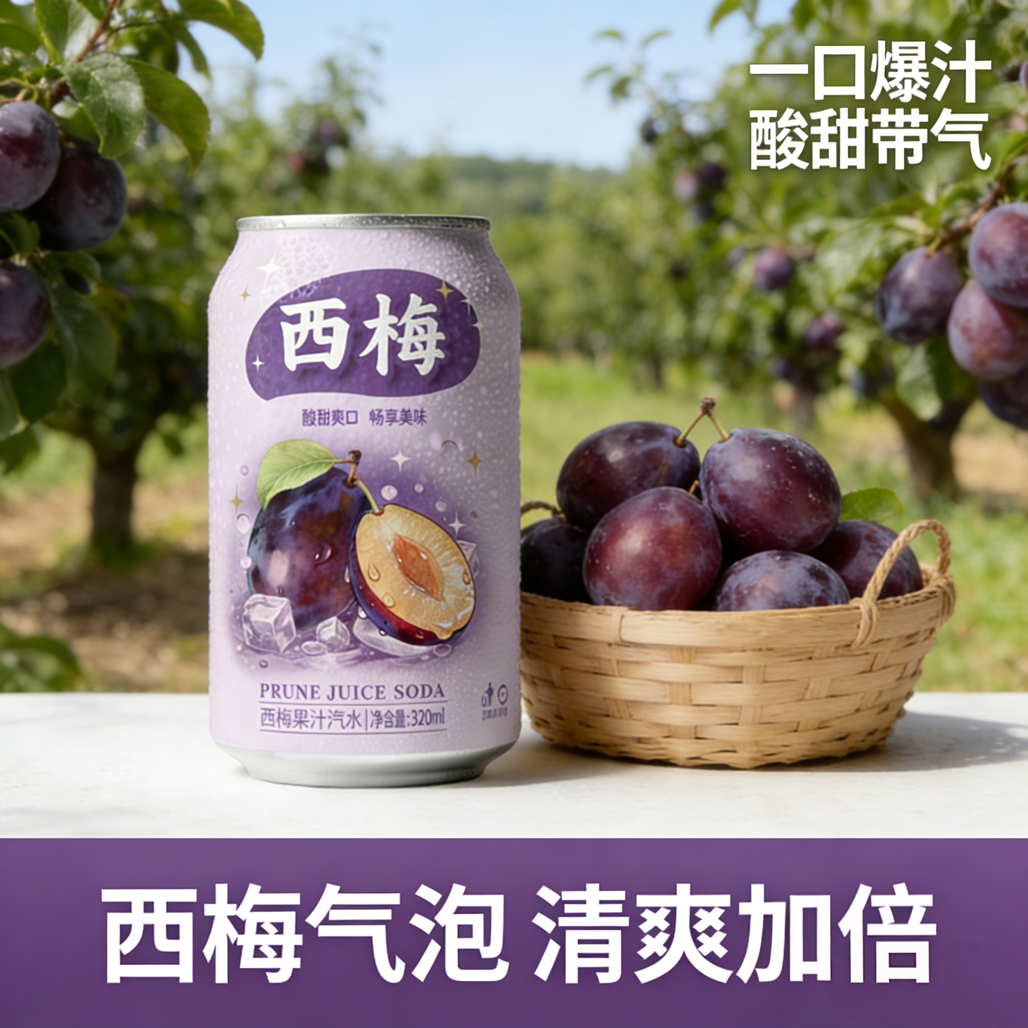 整箱量贩西梅汽水实惠家庭装果香浓郁解腻开胃日常休闲饮品气泡足