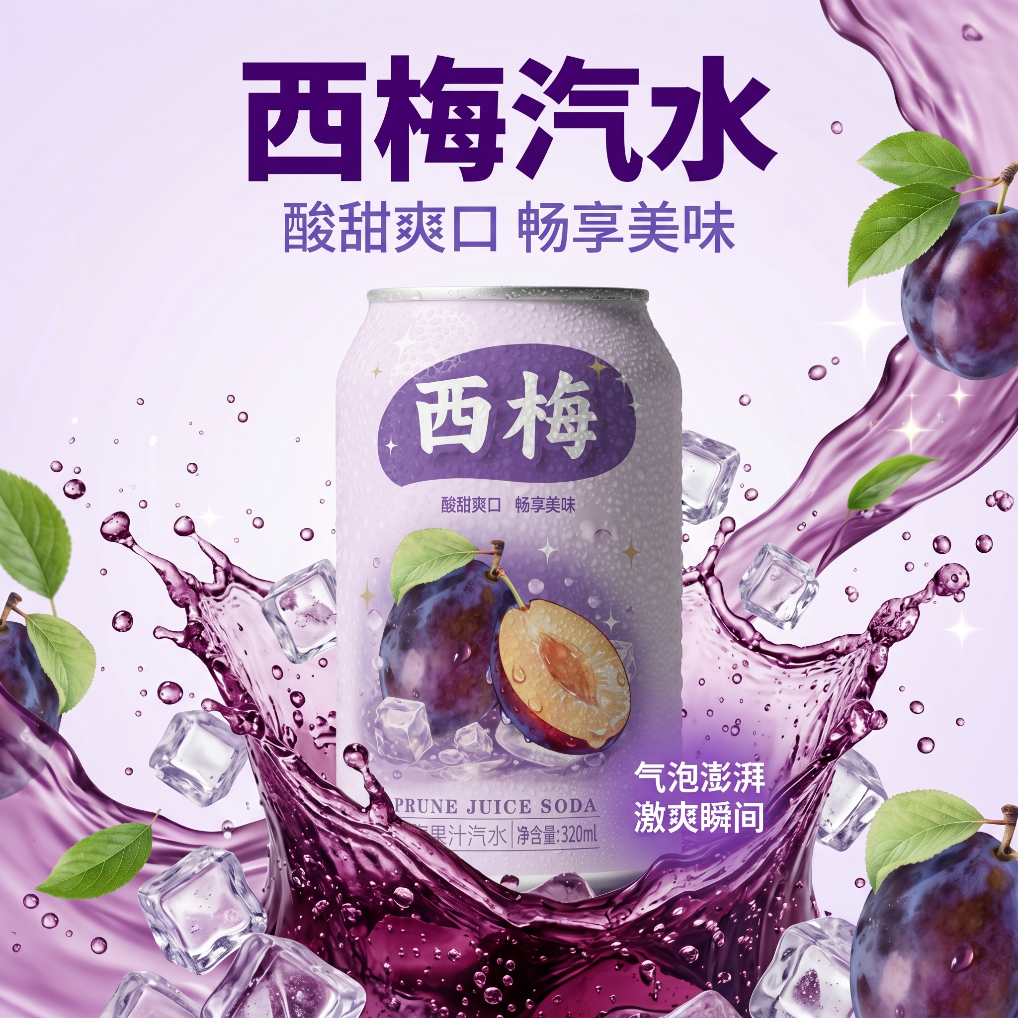 【严格控价】西梅果汁汽水解腻饮品元气整箱聚会限定款气泡水饮料