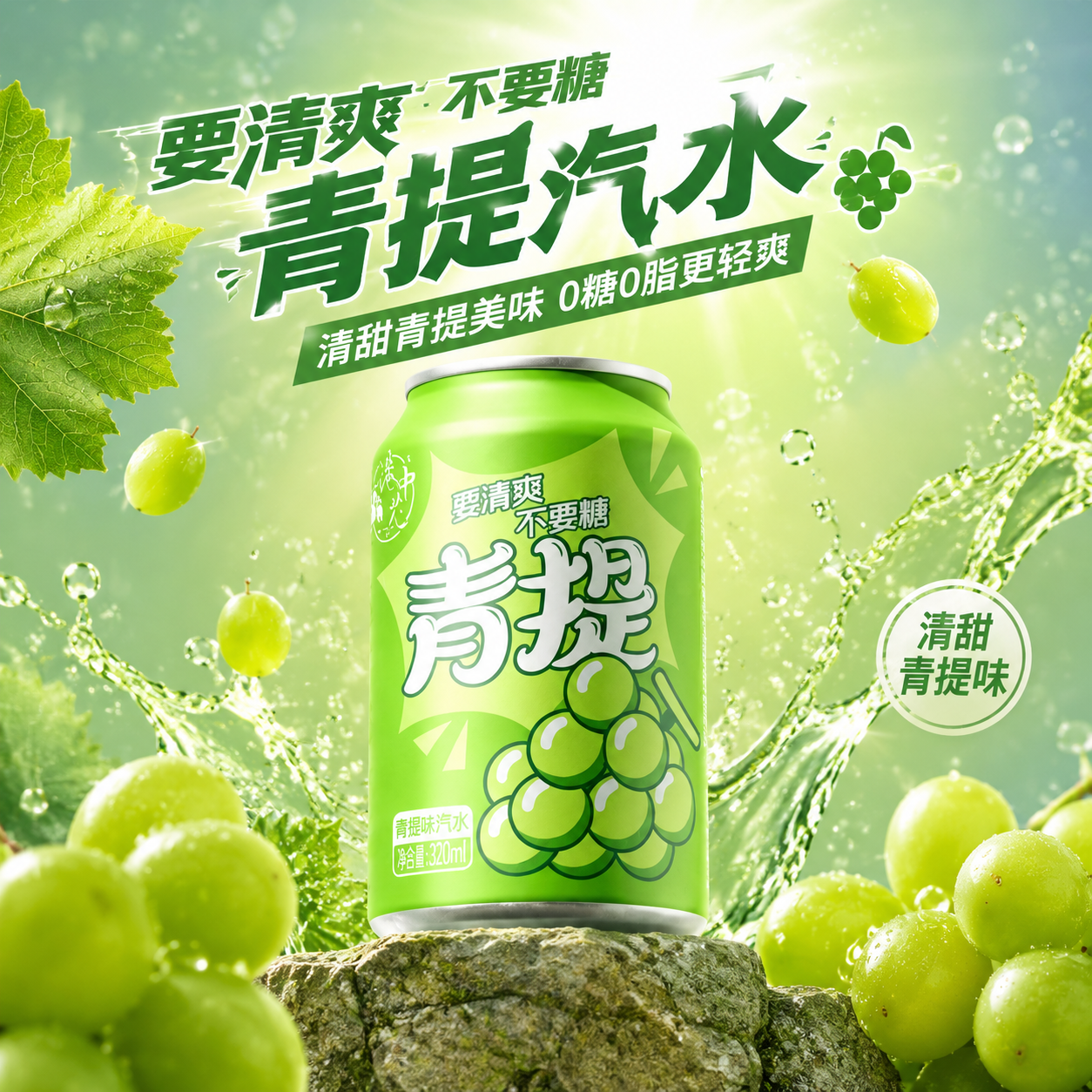 多口味混搭汽水荔枝青提菠萝组合清爽回甘无厚重甜腻日常饮用饮品