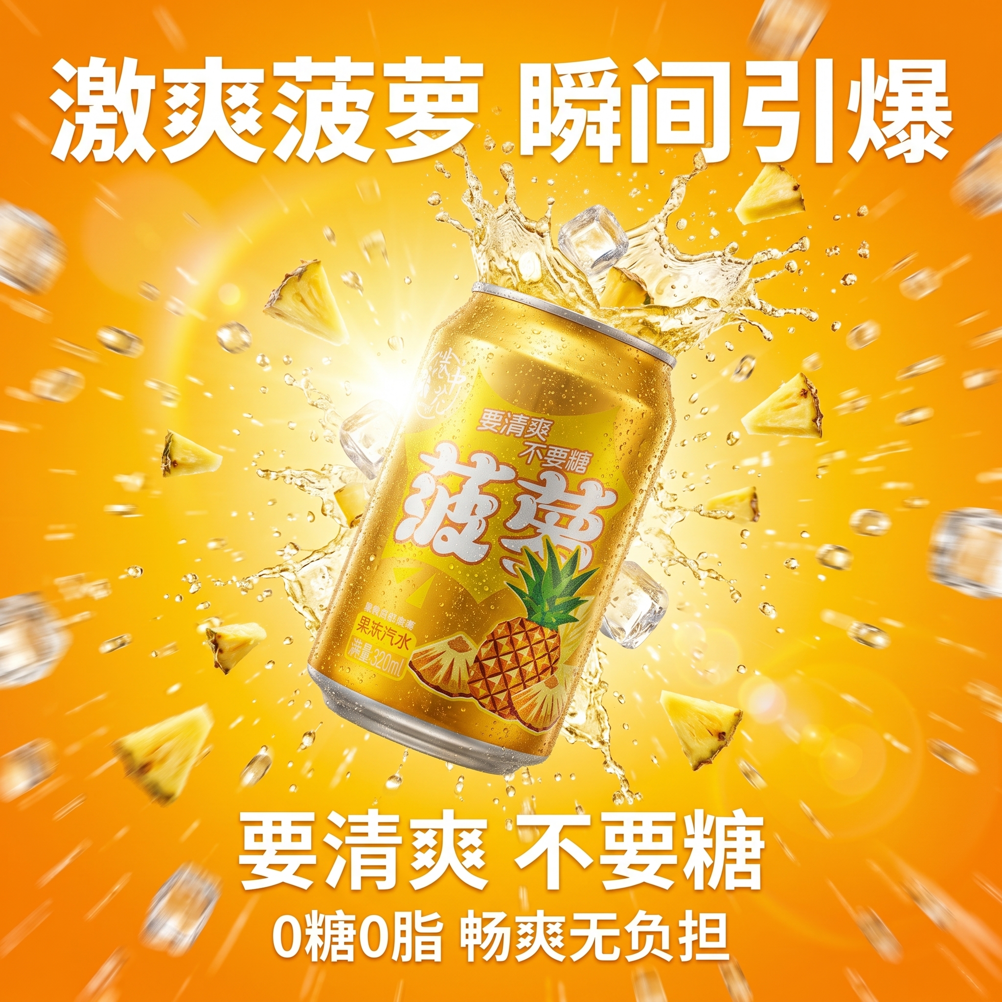 【菠萝汽水】清爽菠萝汽水果味浓郁 常年现货 老少皆宜