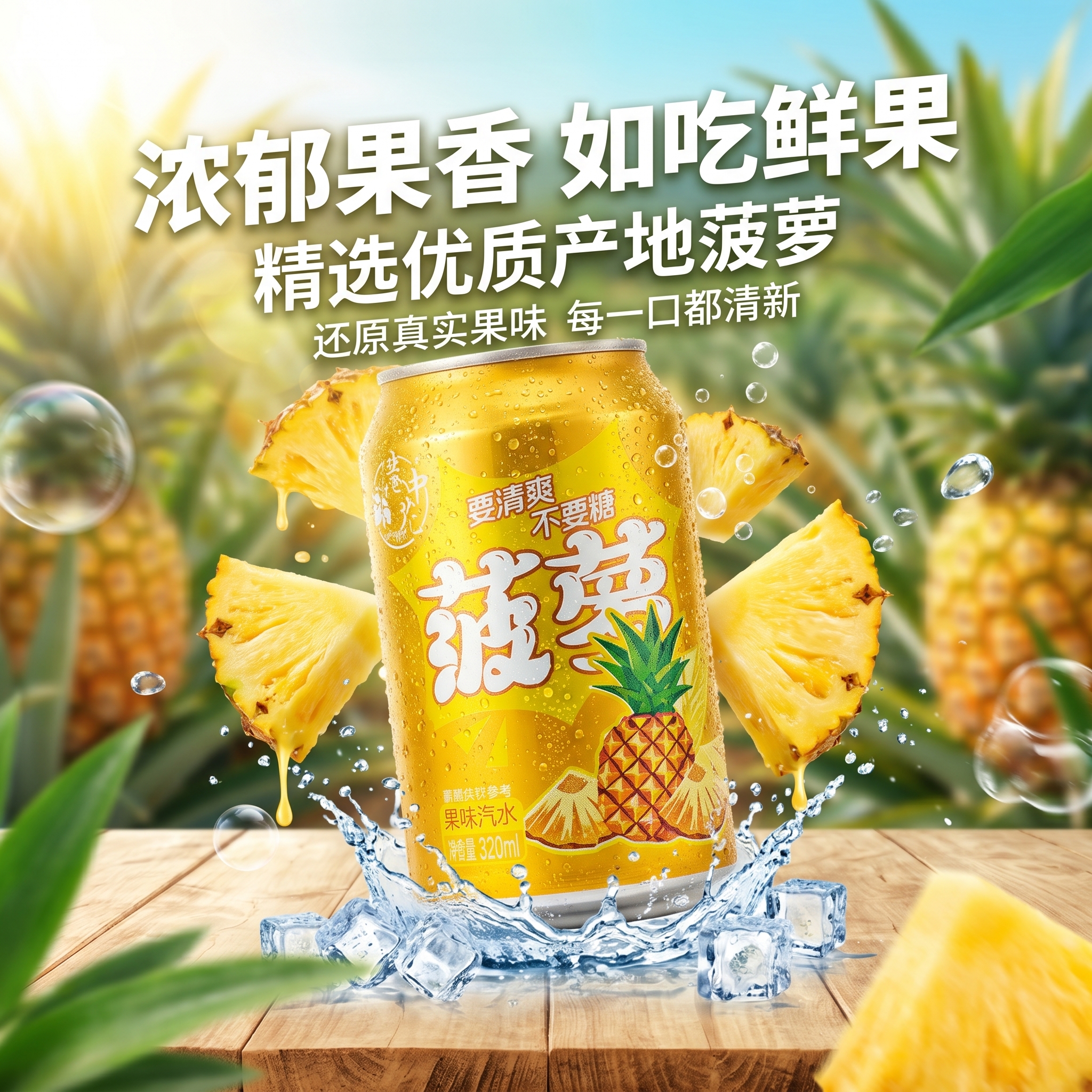 【菠萝汽水】清爽菠萝汽水果味浓郁 常年现货 老少皆宜