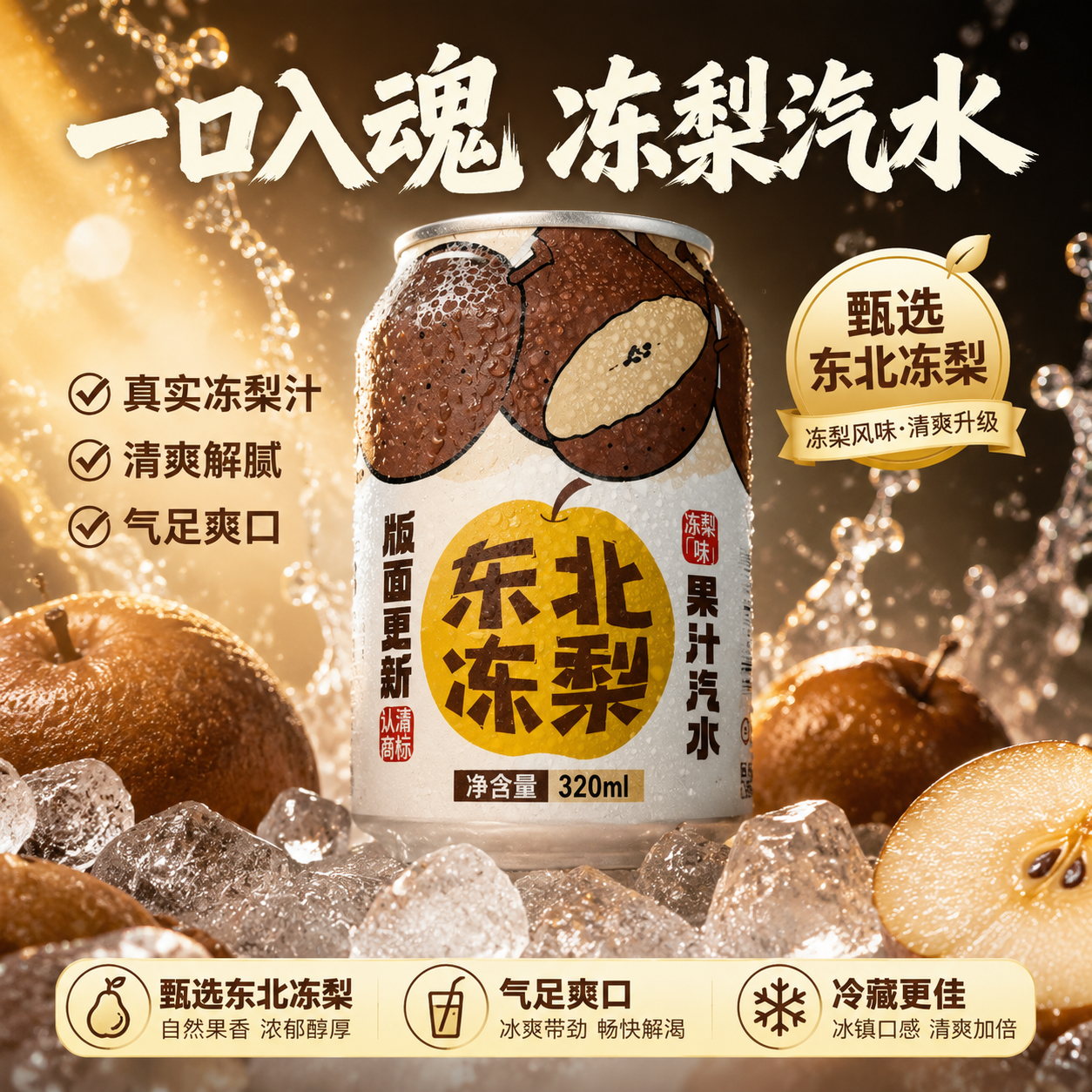 东北地道冻梨汽水梨香醇厚回甘火锅解辣神器夏季冰镇解渴整箱饮品