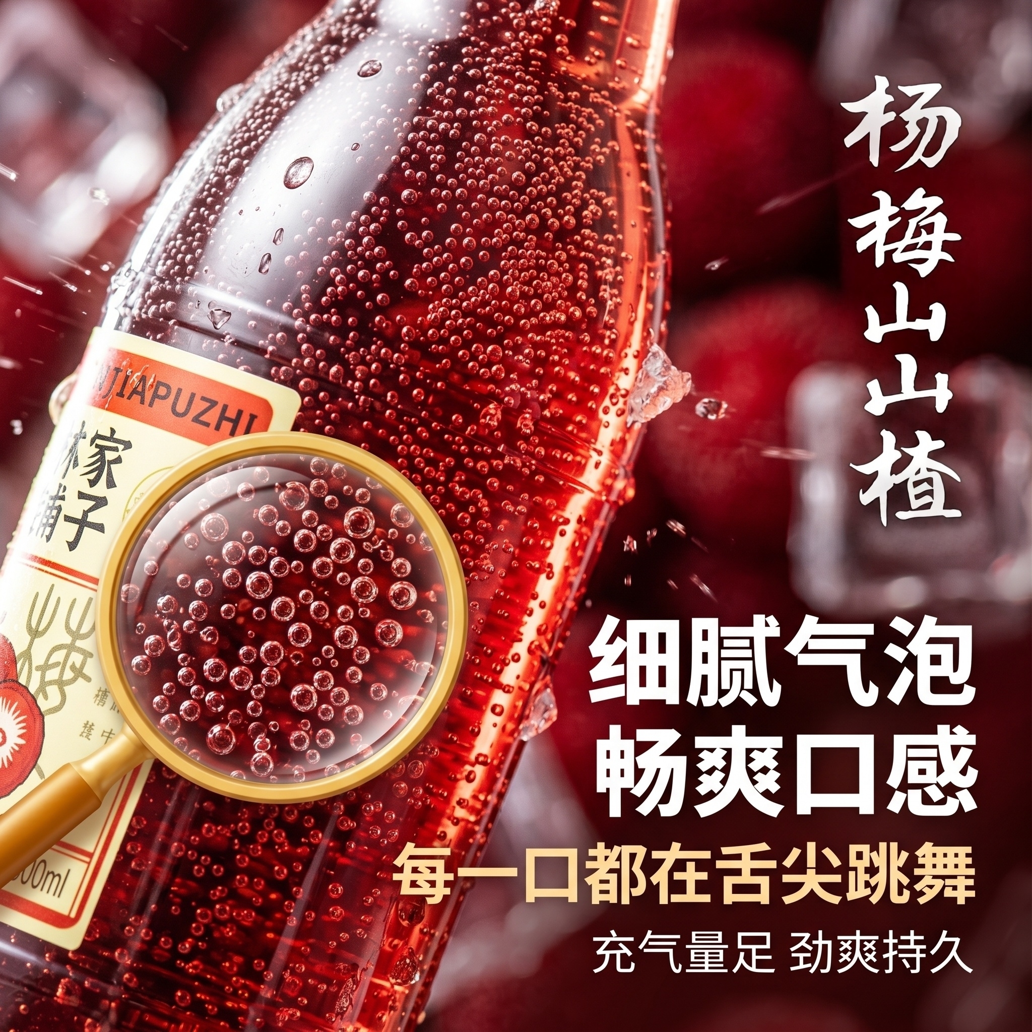 聚餐常备杨梅山楂汽水解腻开胃果味碳酸饮料冰镇畅饮夏日好物