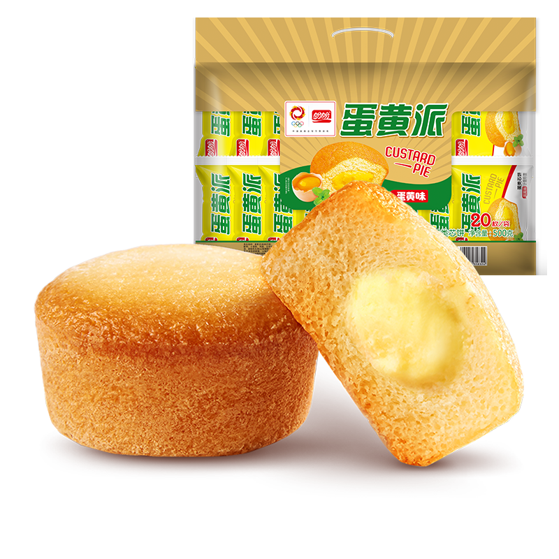 盼盼蛋黄派蛋黄味500g早餐面包小零食休闲小吃宿舍代餐夜宵充饥
