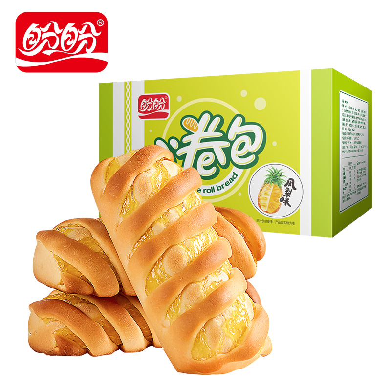 盼盼小卷包凤梨味2000g面包早餐零食儿童点心办公室休闲食品