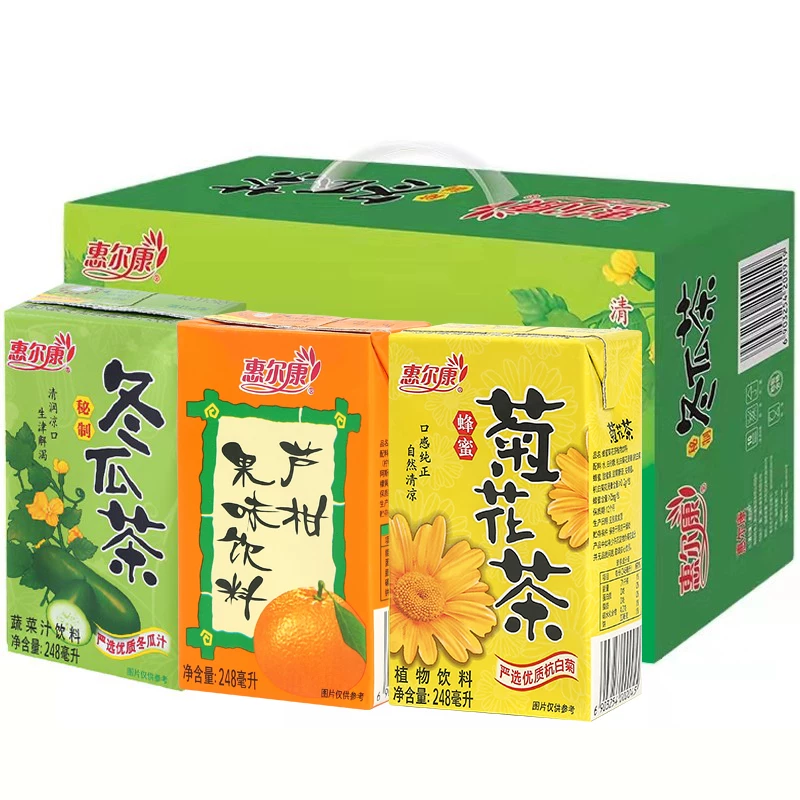 248ml*24盒惠尔康植物凉茶饮料菊花茶冬瓜茶清凉茶饮料夏日饮品