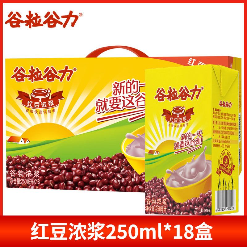 谷粒谷力红豆浓浆250ml*18盒
