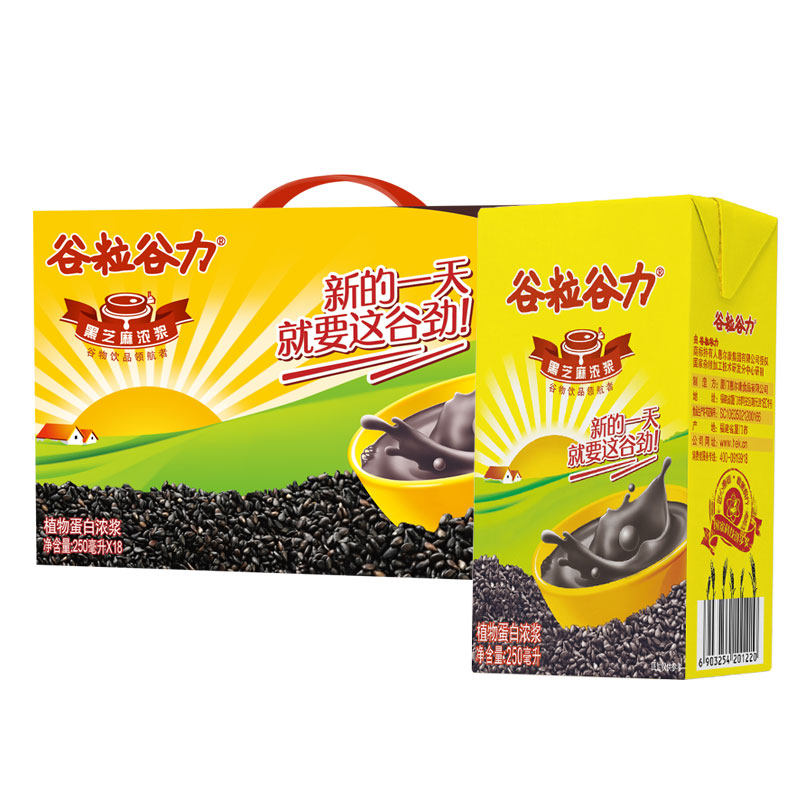 谷粒谷力黑芝麻浓浆250ml*18盒