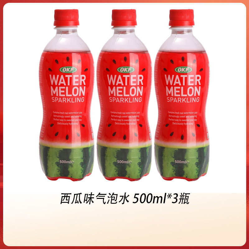 【okf西瓜味气泡水500ml】果味气泡水清爽解渴夏日畅饮佳品