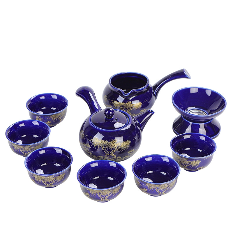【霁蓝9件套茶具套装】茶具精美实用适合送礼家用办公品茗茶器
