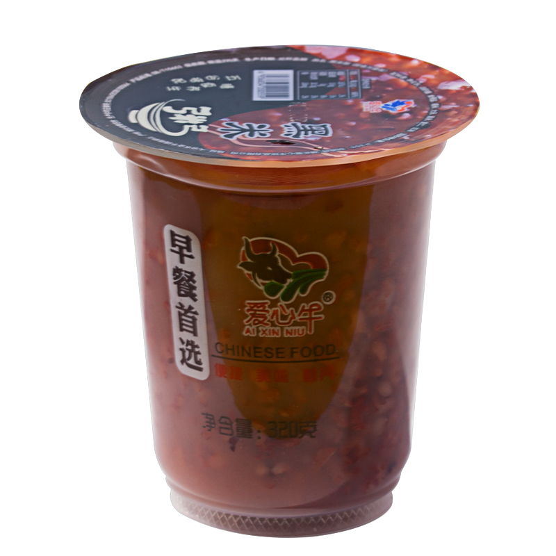 爱心牛早餐粥组合装8杯即食粥配料0添加健康早餐首选